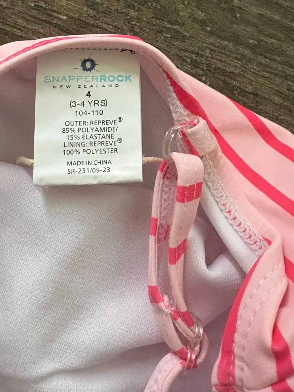 Snapper Rock Coral Stripe Bow Swimsuit - Size 4 NEW!